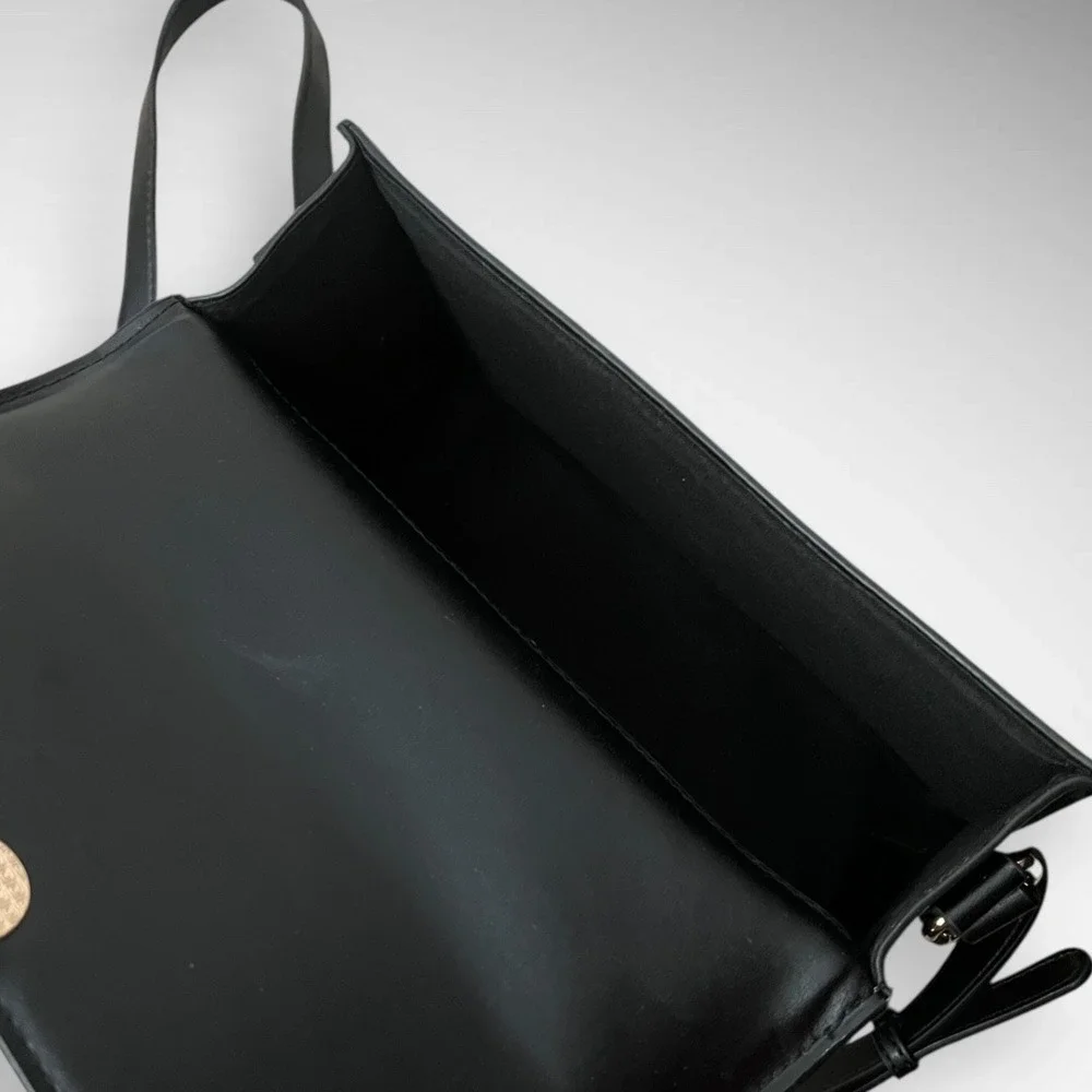 JULES KAE Black and Tan/Beige Mia Vegan Satchel Purse‎ | NWT